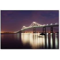 Trademark Fine Art "Newport Bridge Dusk" Canvas Art by Michael Blanchette Photography