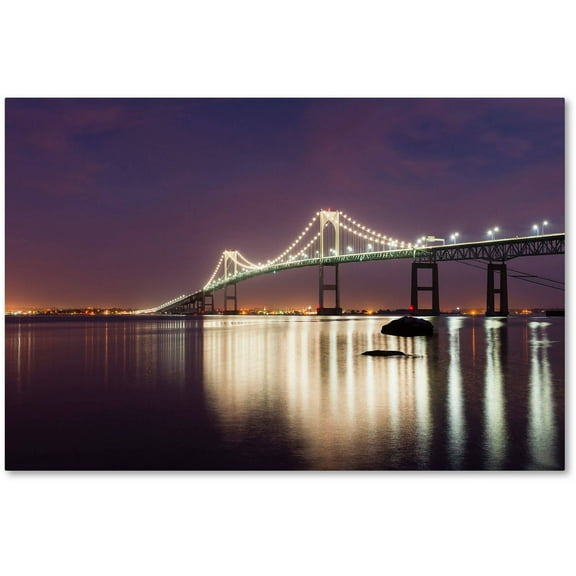 Trademark Fine Art "Newport Bridge Dusk" Canvas Art by Michael Blanchette Photography