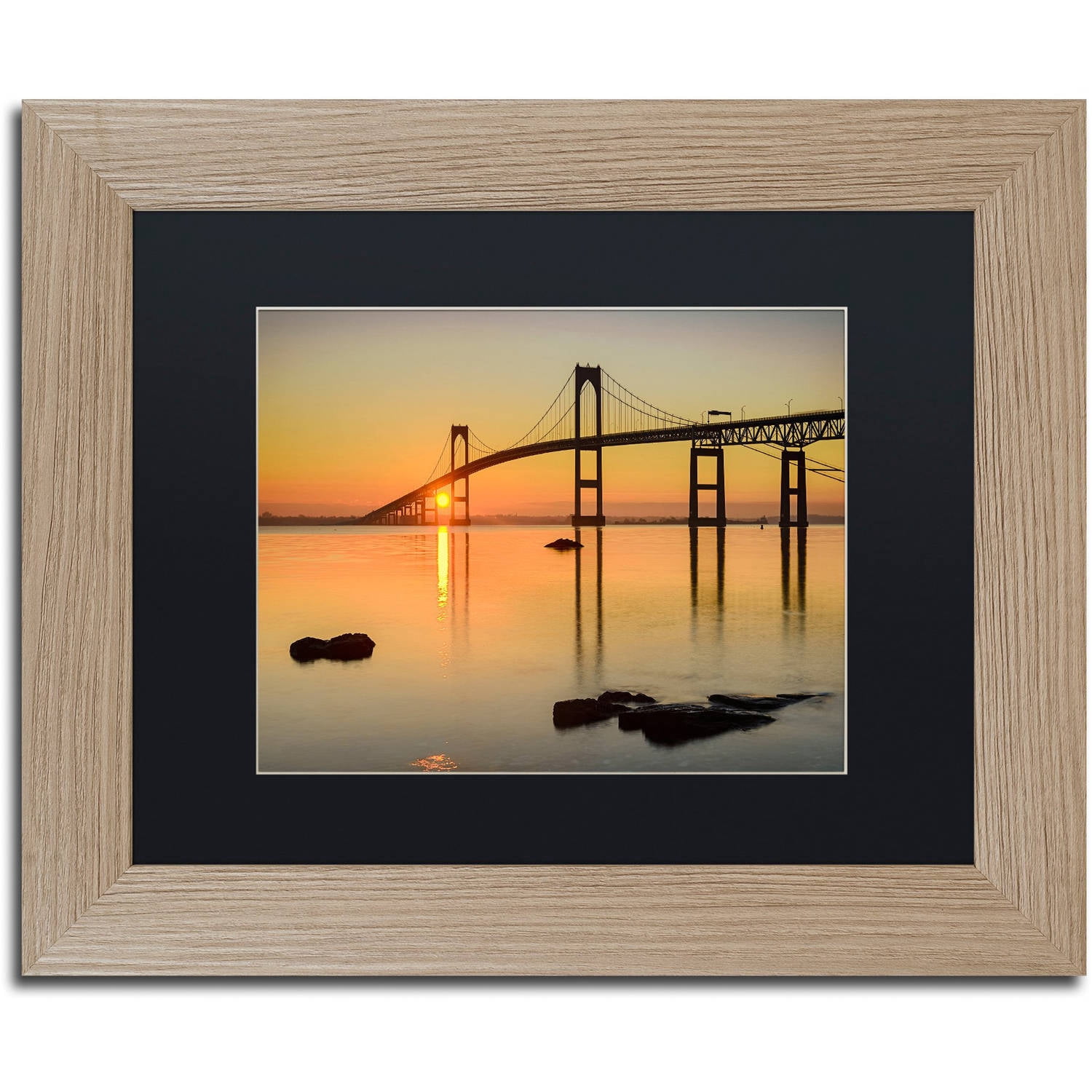 Trademark Fine Art "Newport Morning" Canvas Art by Michael Blanchette Photography Black Matte, Birch Frame