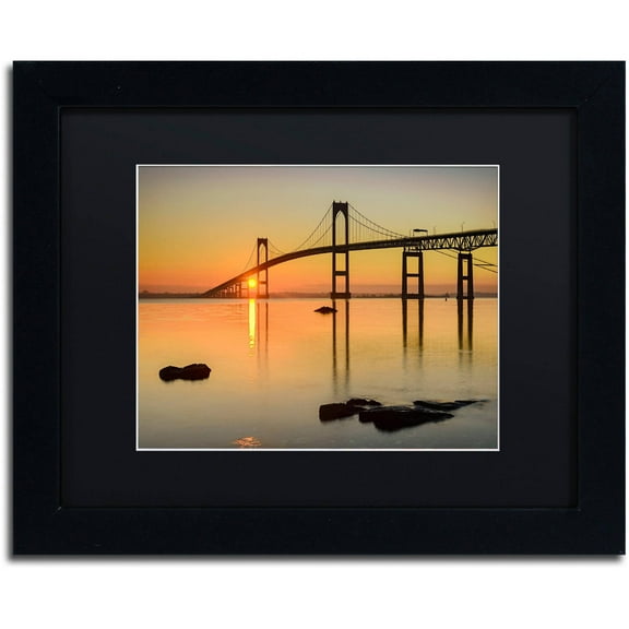Trademark Fine Art "Newport Morning" Canvas Art by Michael Blanchette Photography Black Matte, Black Frame