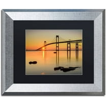 Trademark Fine Art "Newport Morning" Canvas Art by Michael Blanchette Photography Black Matte, Silver Frame