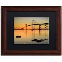 Trademark Fine Art "Newport Morning" Canvas Art by Michael Blanchette Photography Black Matte, Wood Frame