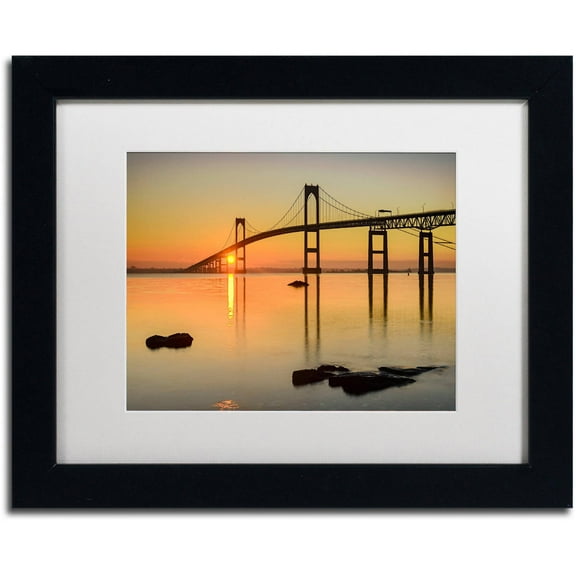 Trademark Fine Art "Newport Morning" Canvas Art by Michael Blanchette Photography White Matte, Black Frame