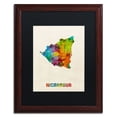 thumbnail image 1 of Trademark Fine Art "Nicaragua Watercolor Map" Canvas Art by Michael Tompsett Black Matte, Wood Frame, 1 of 5