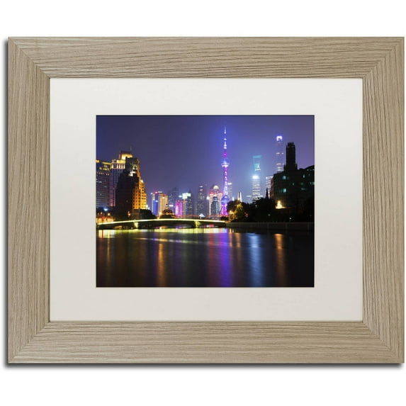 Trademark Fine Art "Night City" Canvas Art by Philippe Hugonnard, White Matte, Birch Frame