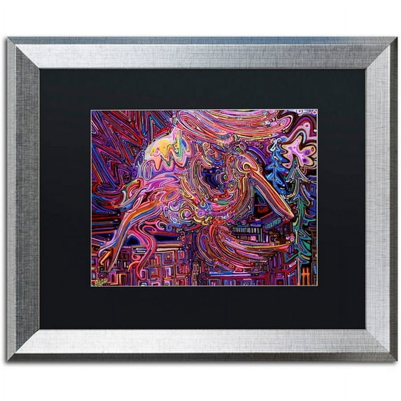 Trademark Fine Art "Night Flight 1" Canvas Art by Josh Byer, Black Matte, Silver Frame