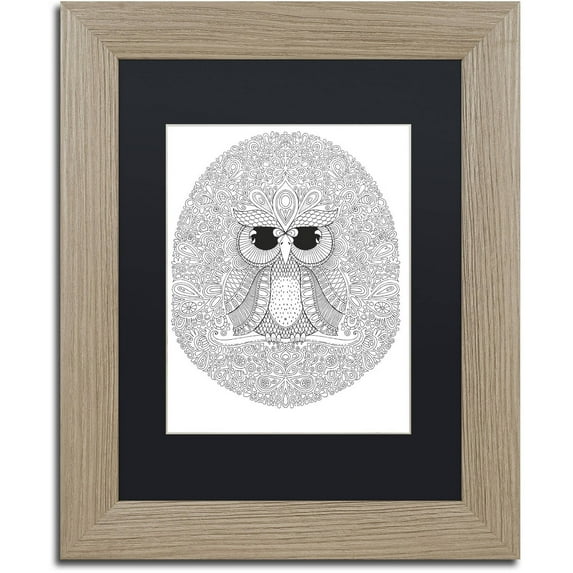 Trademark Fine Art "Night Owls 2" Canvas Art by Hello Angel, Black Matte, Birch Frame