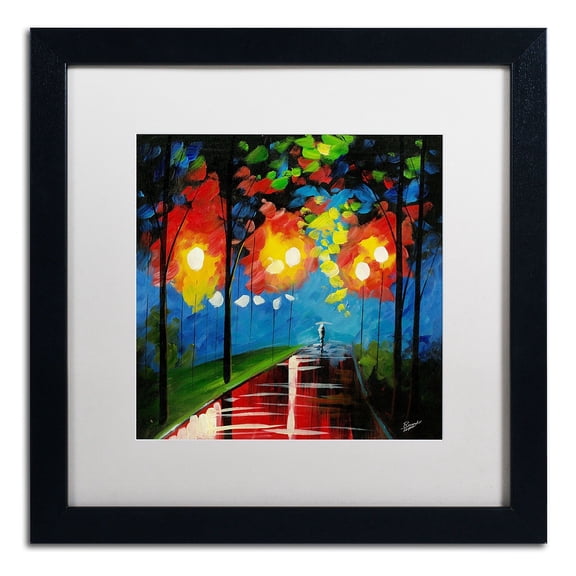 Trademark Fine Art "Night Reflection" Canvas Art by Ricardo Tapia, White Matte, Black Frame