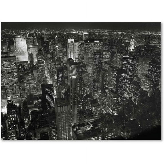 Trademark Fine Art "Night Skyline" Canvas Art by Chris Bliss