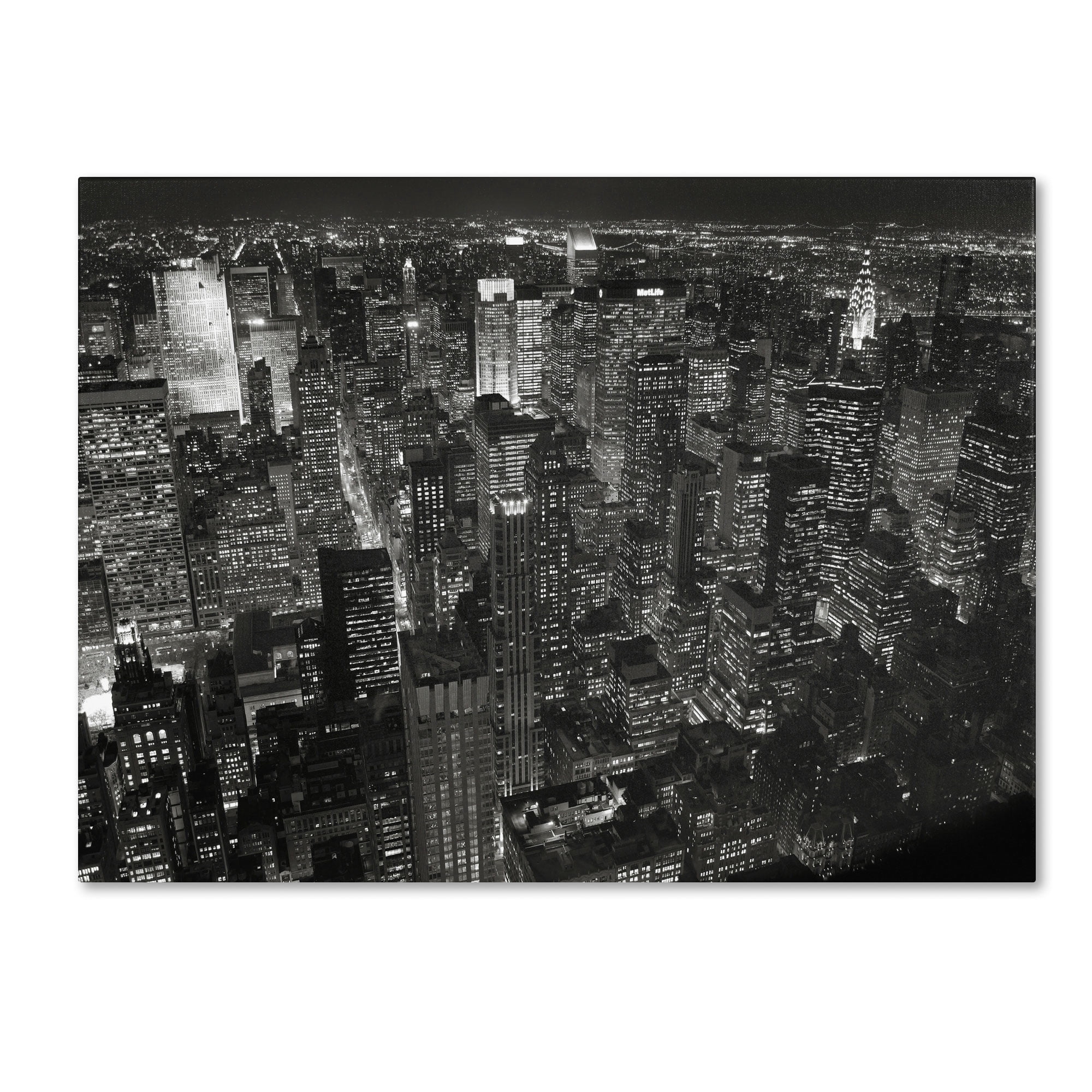 Trademark Fine Art "Night Skyline" Canvas Art by Chris Bliss