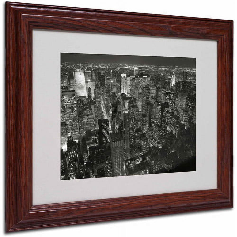 Trademark Fine Art "Night Skyline" Framed Canvas Art by Chris Bliss