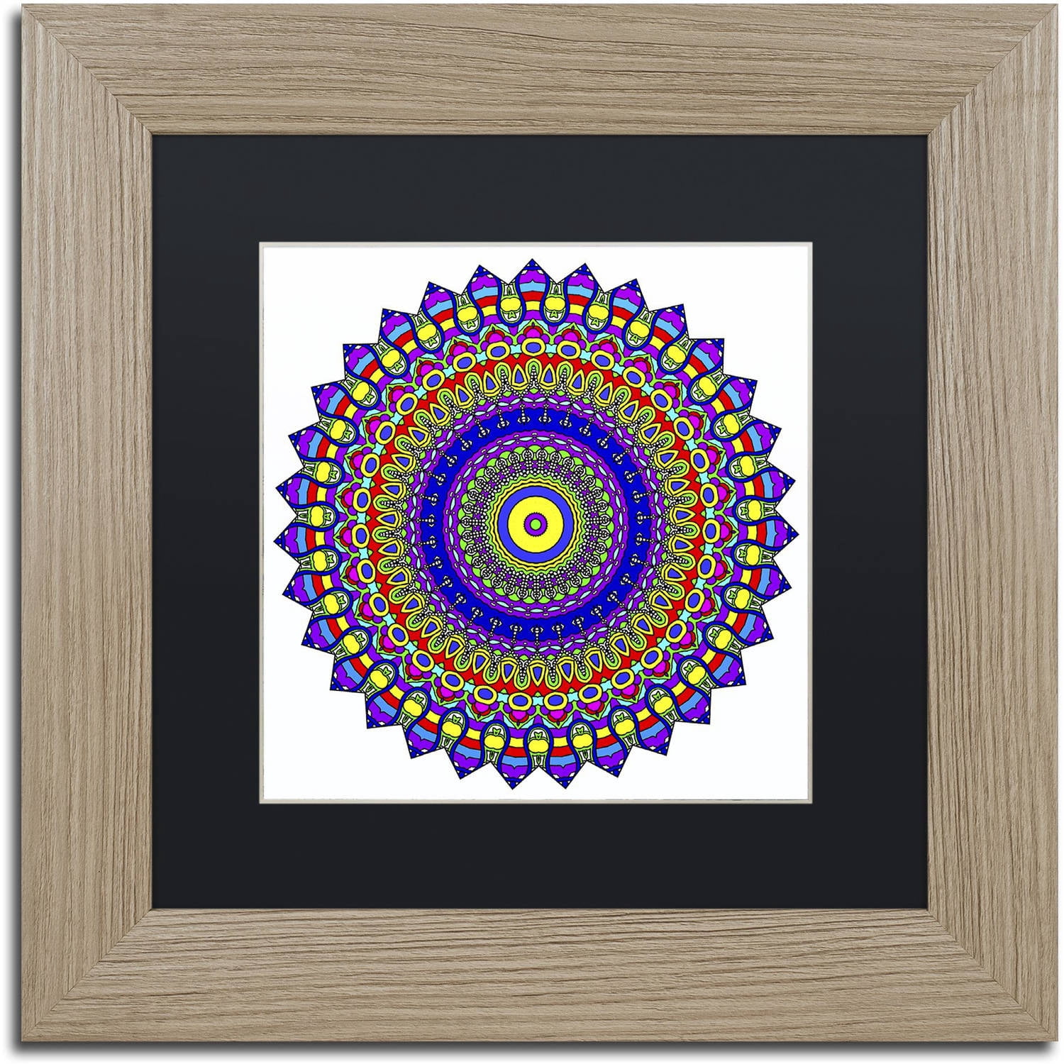 Trademark Fine Art "Nights Mandala in Blue" Canvas Art by Kathy G. Ahrens, Black Matte, Birch Frame
