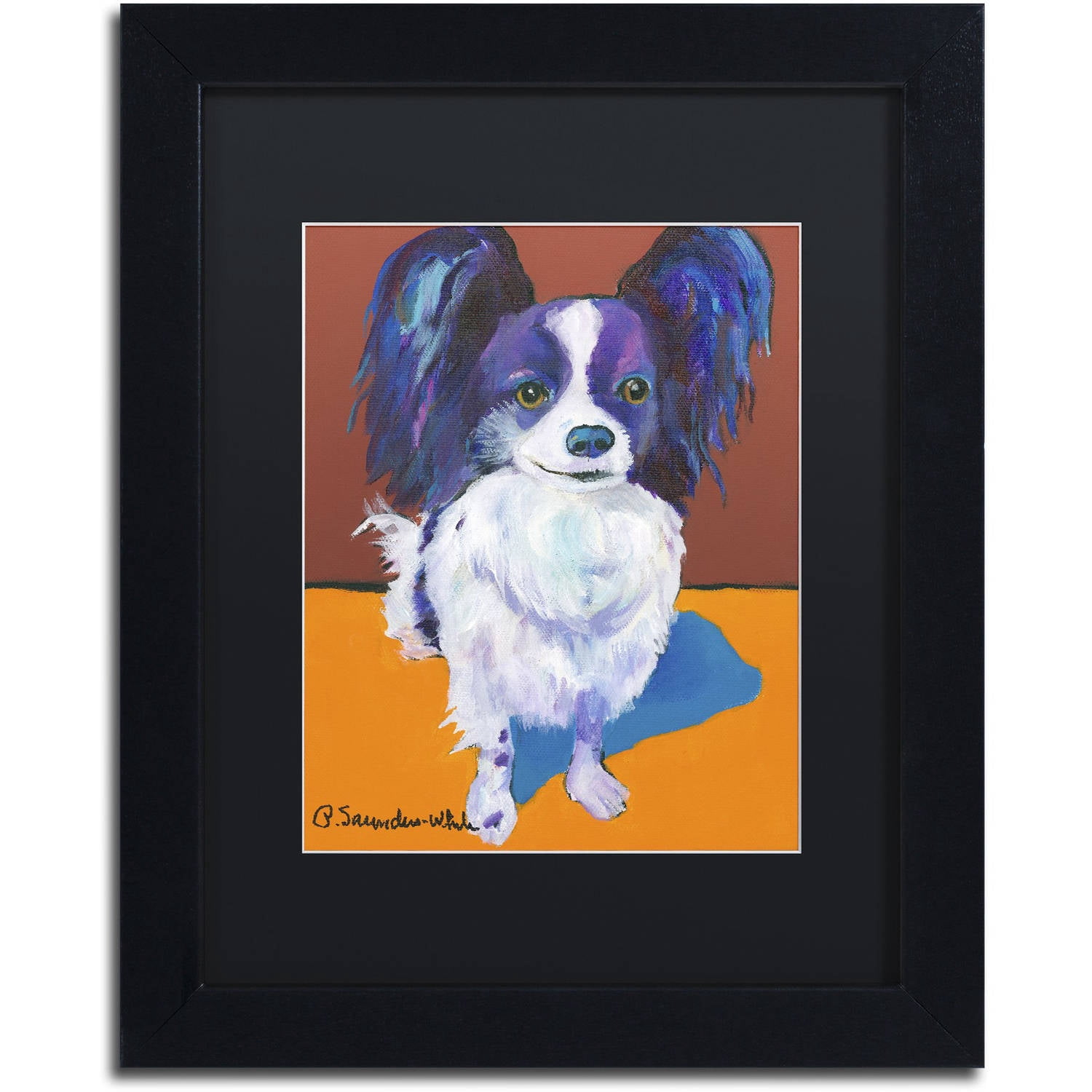Trademark Fine Art "Nik" Canvas Art by Pat Saunders-White, Black Matte, Black Frame
