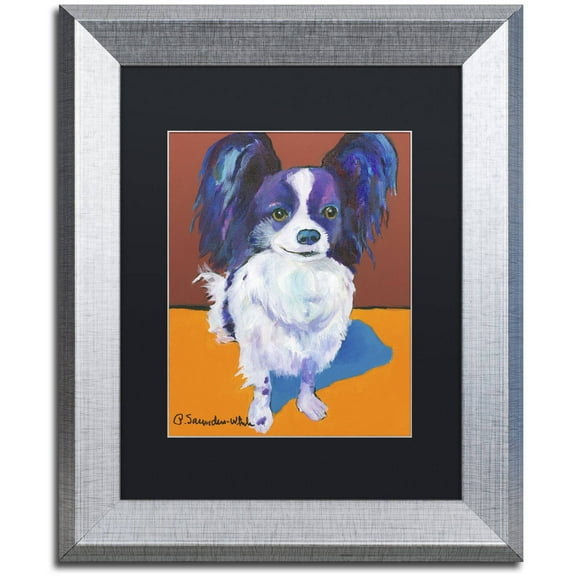 Trademark Fine Art "Nik" Canvas Art by Pat Saunders-White, Black Matte, Silver Frame