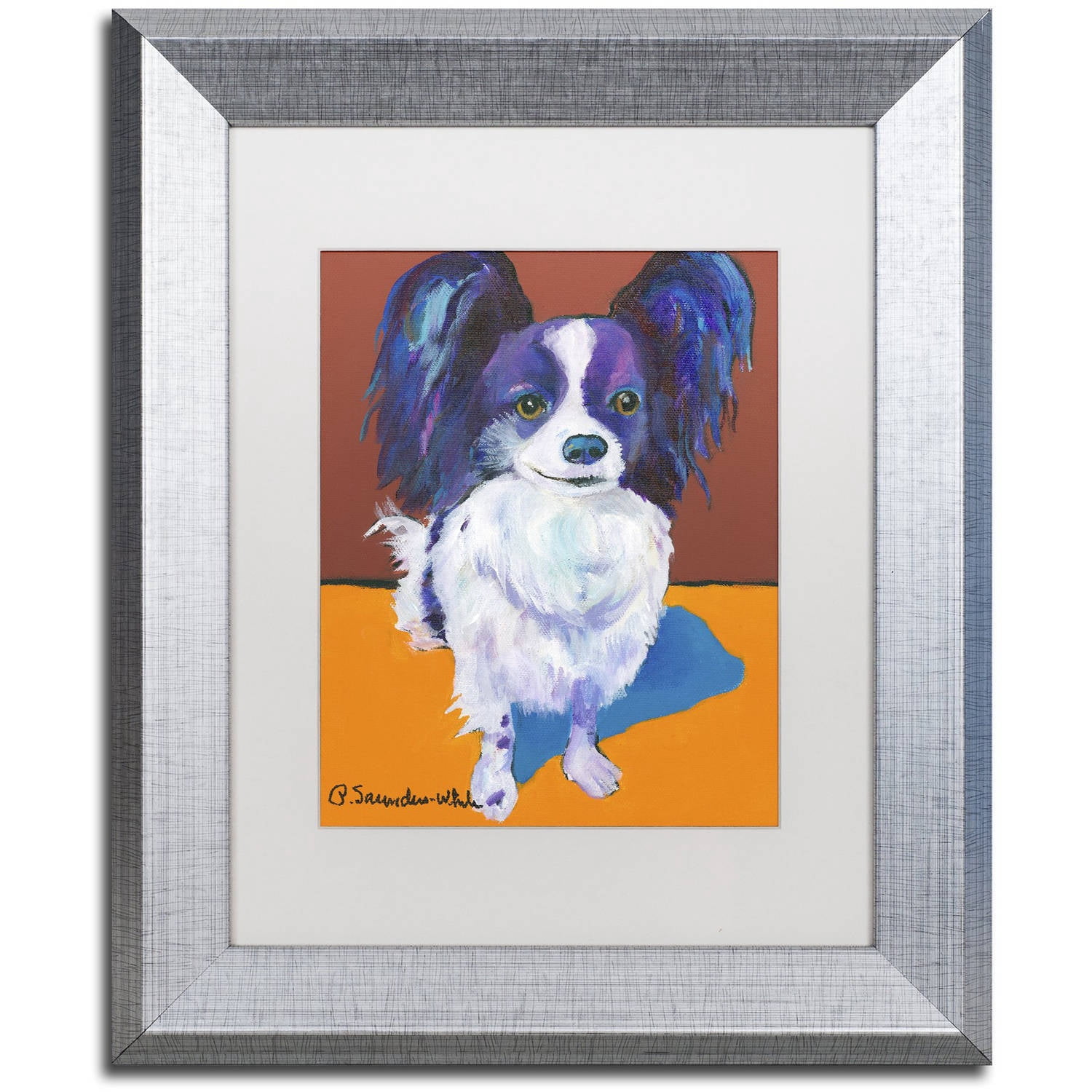 Trademark Fine Art "Nik" Canvas Art by Pat Saunders-White, White Matte, Silver Frame