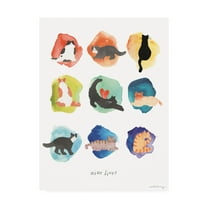Trademark Fine Art 'Nine Lives Cats' Canvas Art by Whiskers Studio