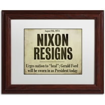 Trademark Fine Art "Nixon" Canvas Art by Color Bakery White Matte, Wood Frame