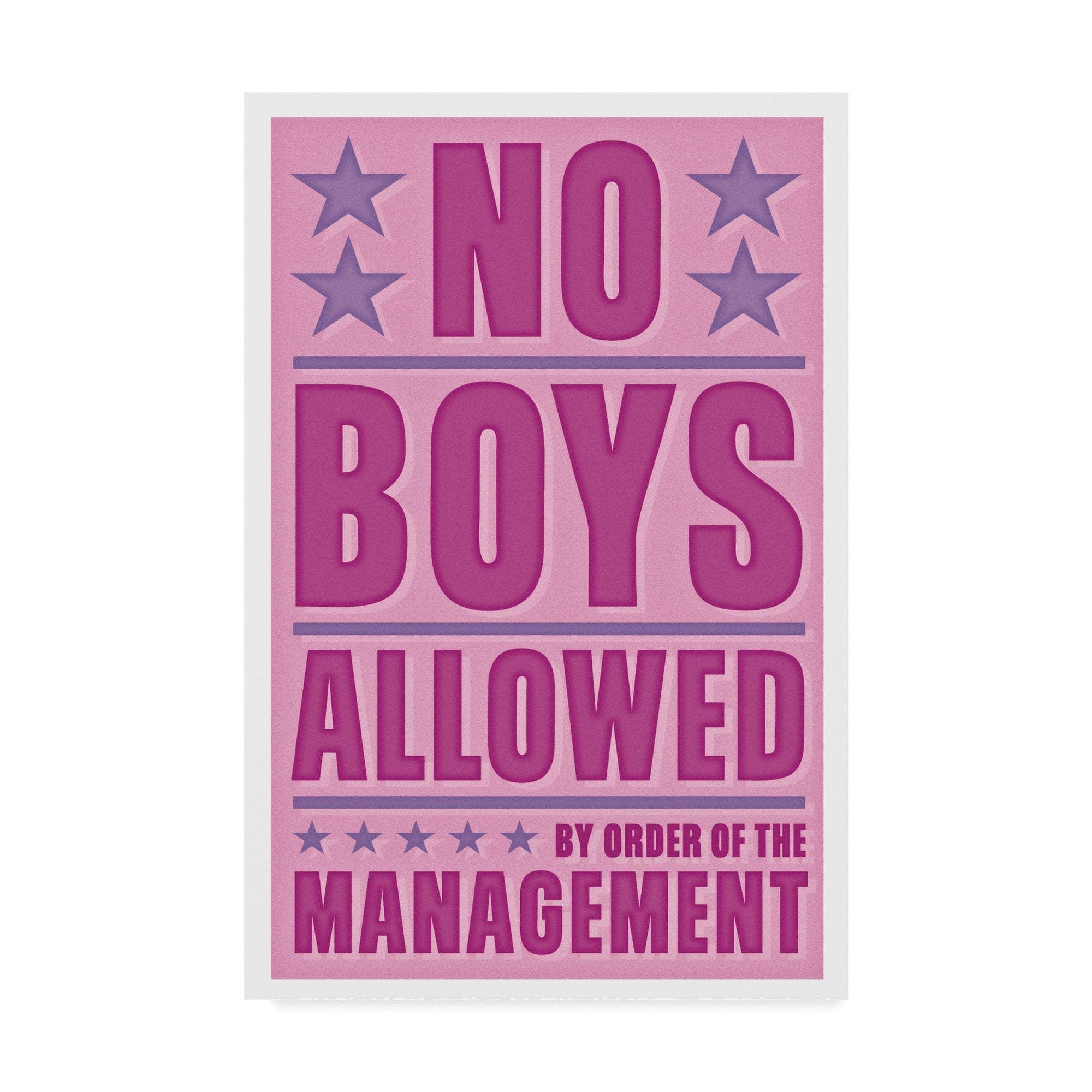 Trademark Fine Art 'No Boys Allowed' Canvas Art by John W. Golden