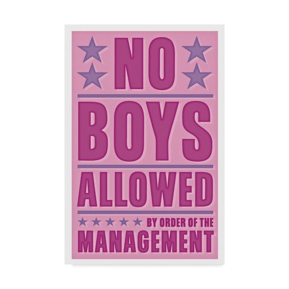 Trademark Fine Art 'No Boys Allowed' Canvas Art by John W. Golden