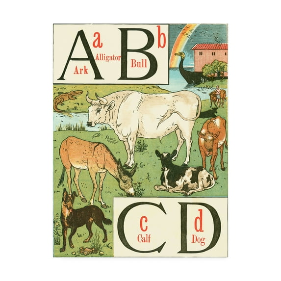 Trademark Fine Art 'Noahs Alphabet I Childrens Art' Canvas Art by Walter Crane