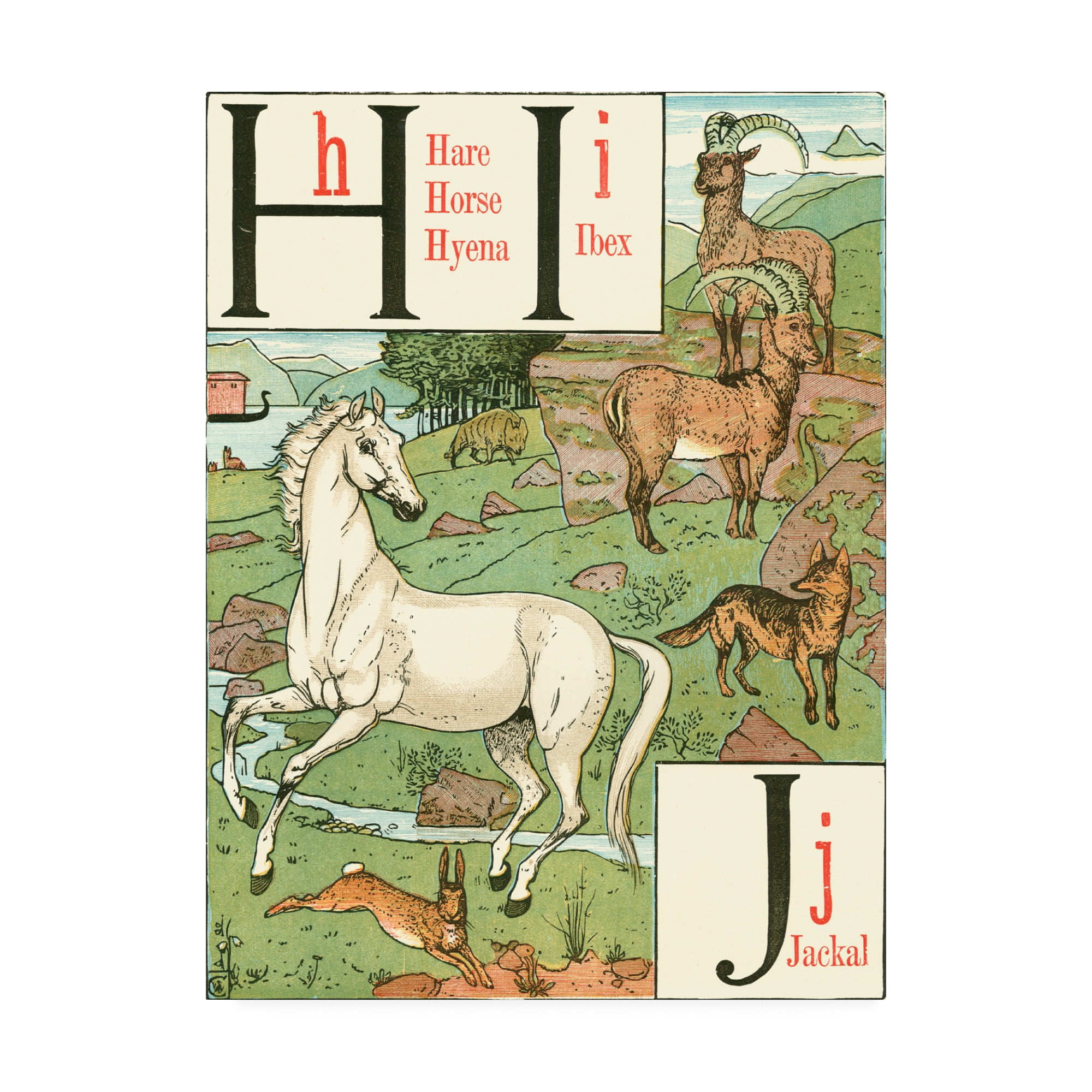 Trademark Fine Art 'Noahs Alphabet III Childrens Art' Canvas Art by Walter Crane