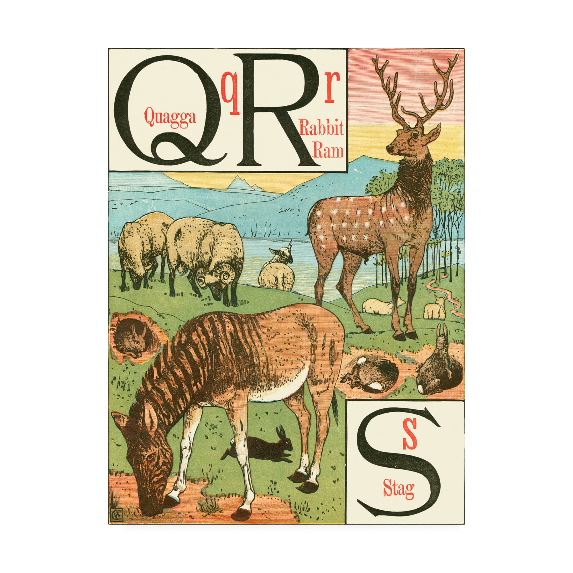 Trademark Fine Art 'Noahs Alphabet V Childrens Art' Canvas Art by Walter Crane