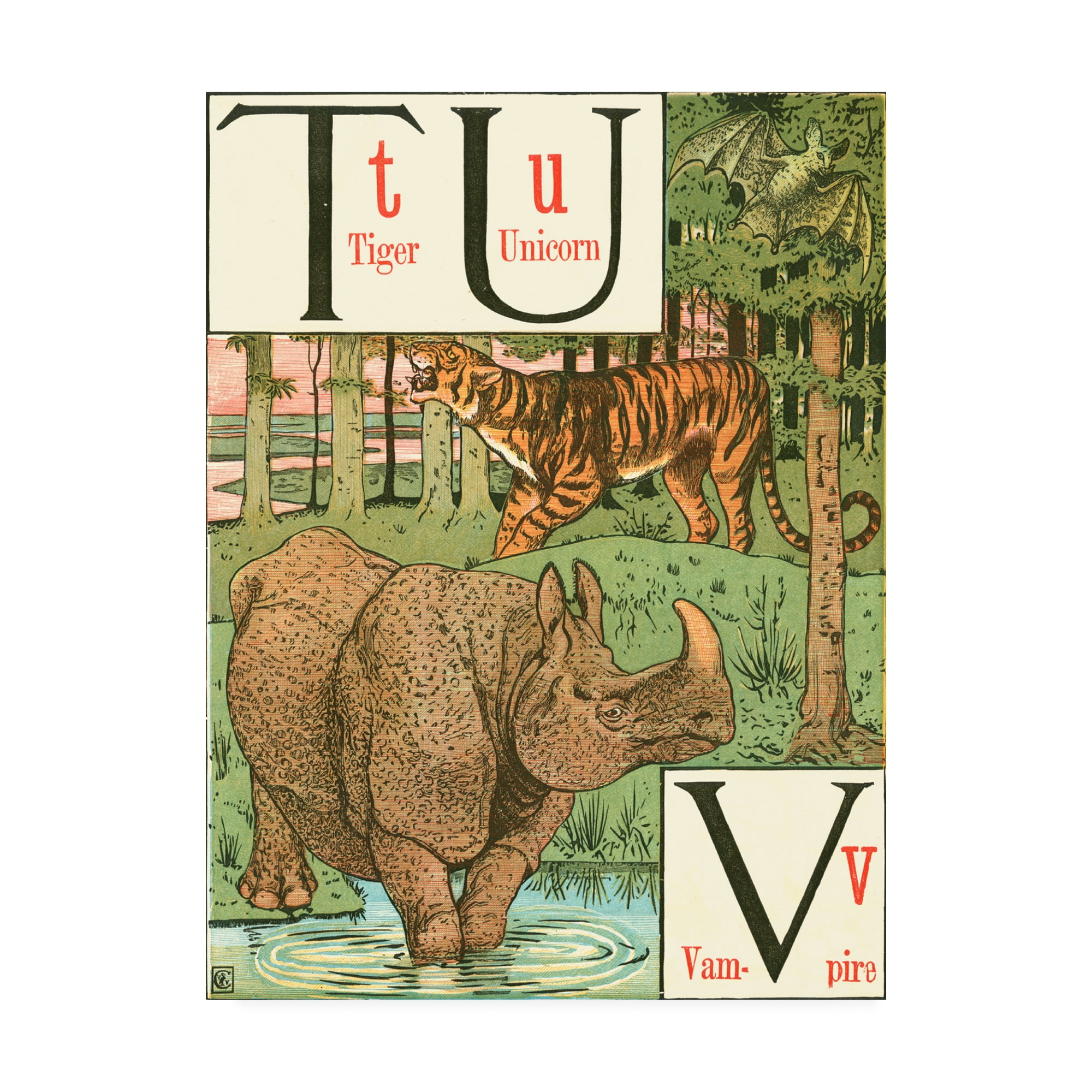Trademark Fine Art 'Noahs Alphabet VI Childrens Art' Canvas Art by Walter Crane