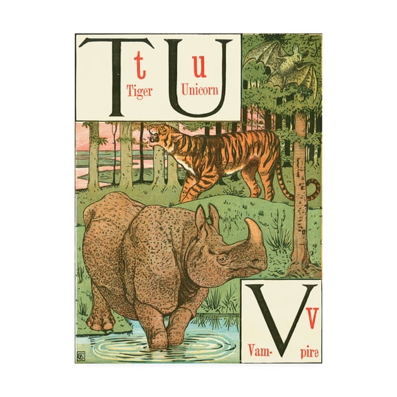 Trademark Fine Art 'Noahs Alphabet VI Childrens Art' Canvas Art by Walter Crane
