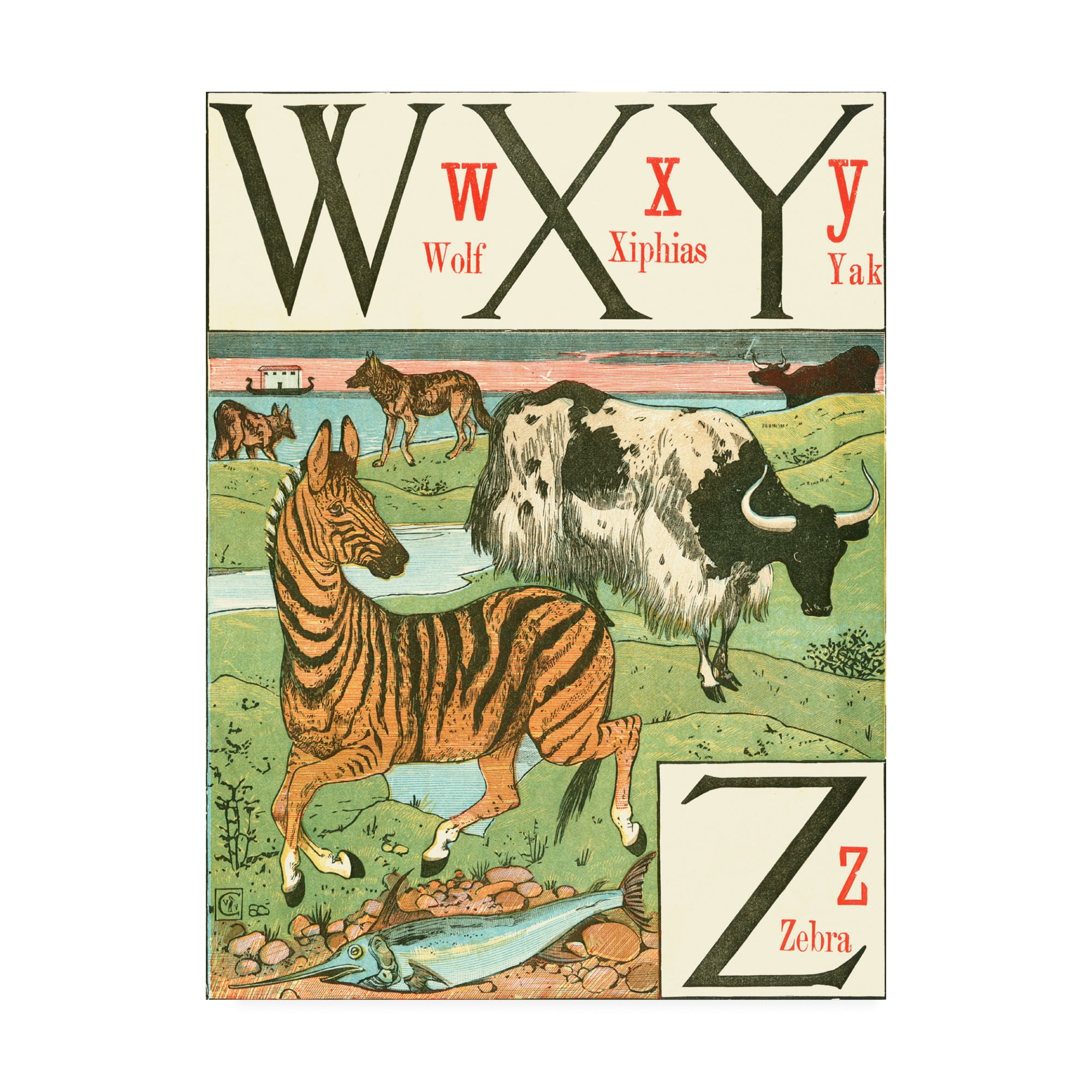 Trademark Fine Art 'Noahs Alphabet VII Childrens Art' Canvas Art by Walter Crane