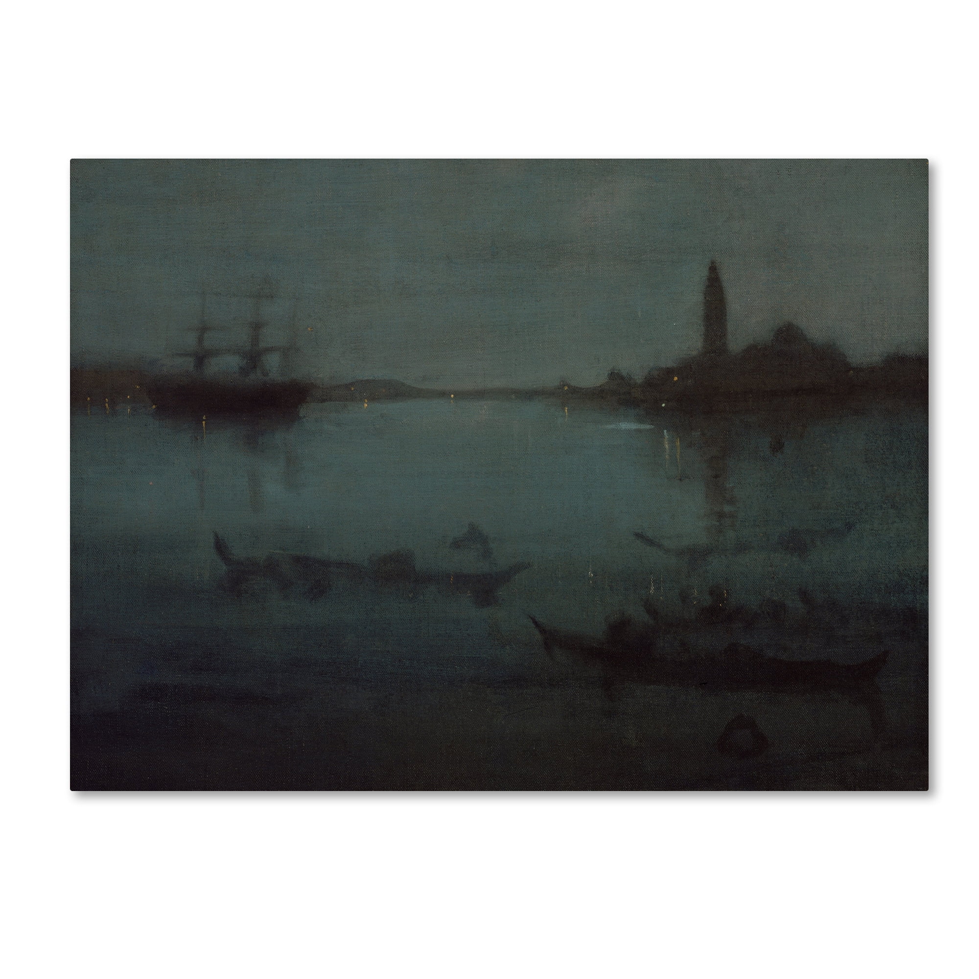 Trademark Fine Art 'Nocturne In Blue And Silver The Lagoon Venice' Canvas Art by Whistler