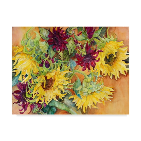 Trademark Fine Art 'Nodding Heads Sunflowers' Canvas Art by Joanne Porter