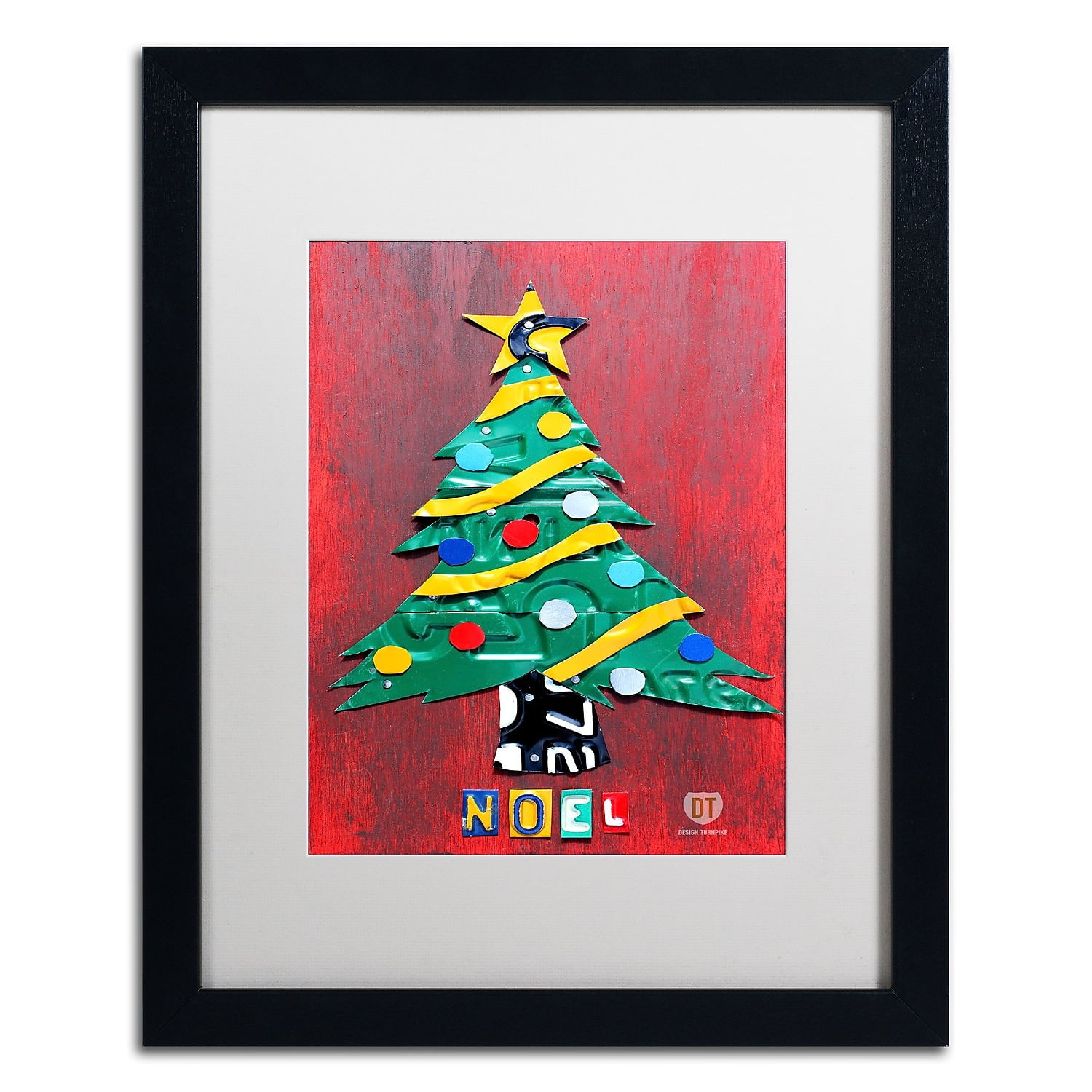 Trademark Fine Art ''Noel Christmas Tree'' by Design Turnpike 16" x 20" White Matted Black Frame