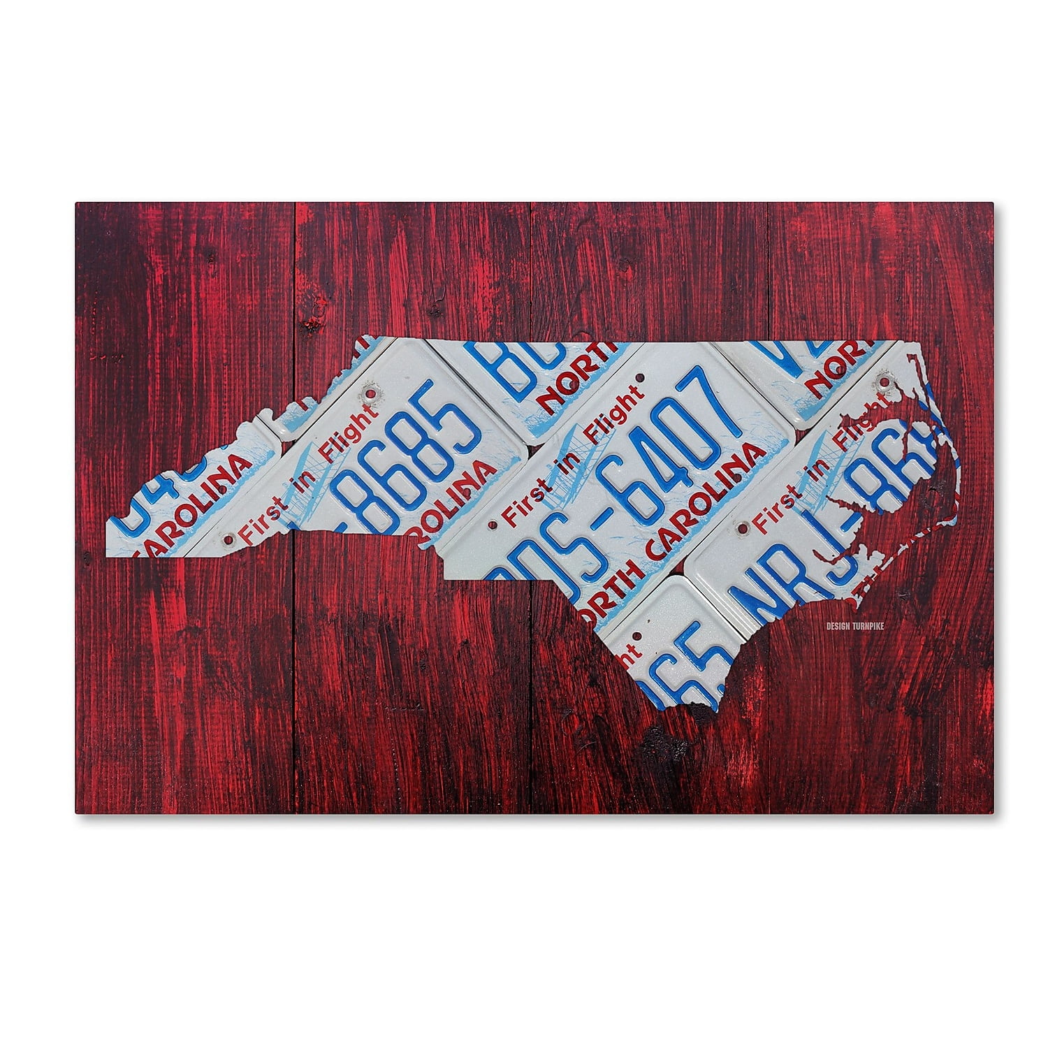 Trademark Fine Art 'North Carolina License Plate Map' Canvas Art by Design Turnpike