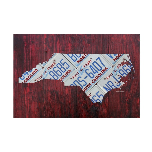 Trademark Fine Art 'North Carolina License Plate Map' Canvas Art by Design Turnpike