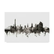 Trademark Fine Art 'Northampton England Skyline Black White' Canvas Art by Michael Tompsett
