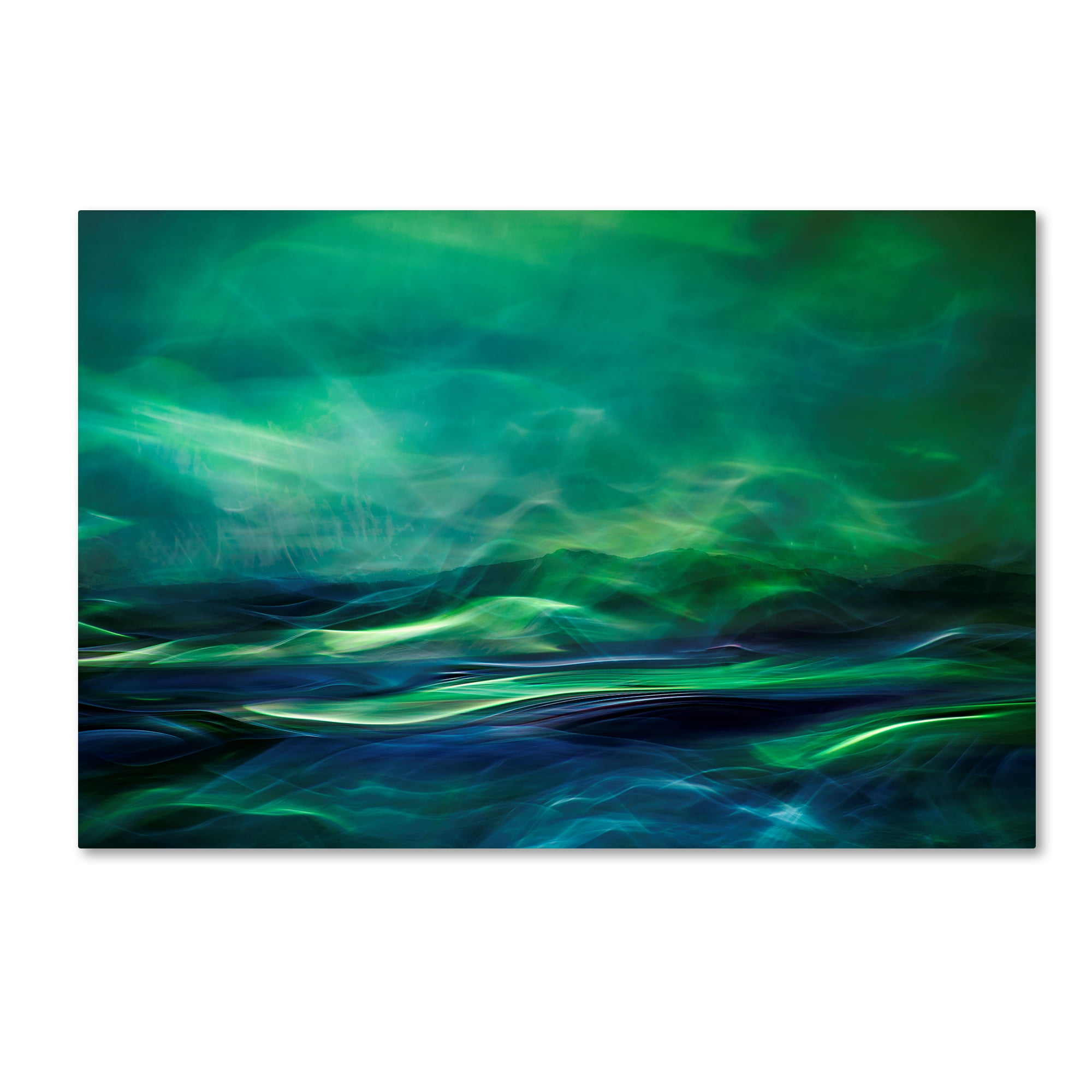 Northern Lights Green and Blue Abstract Canvas Print