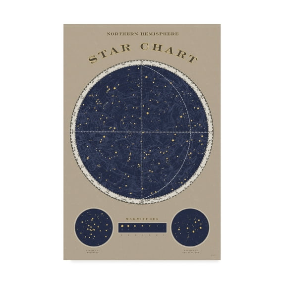 Trademark Fine Art 'Northern Star Chart' Canvas Art by Sue Schlabach