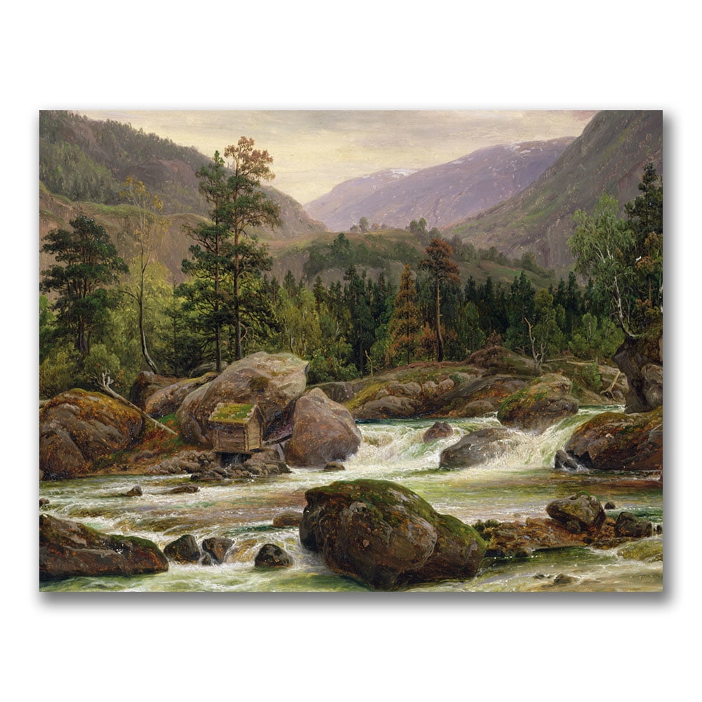 Thomas Fearnley 'Norwegian Waterfall 1840' Canvas Art 18 x 24