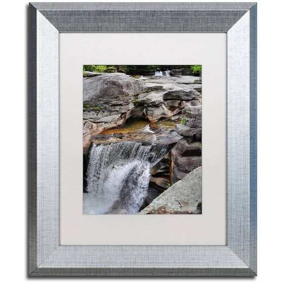 Trademark Fine Art 'Notch Waterfall' Canvas Art by Nicole Dietz, White Matte, Silver Frame