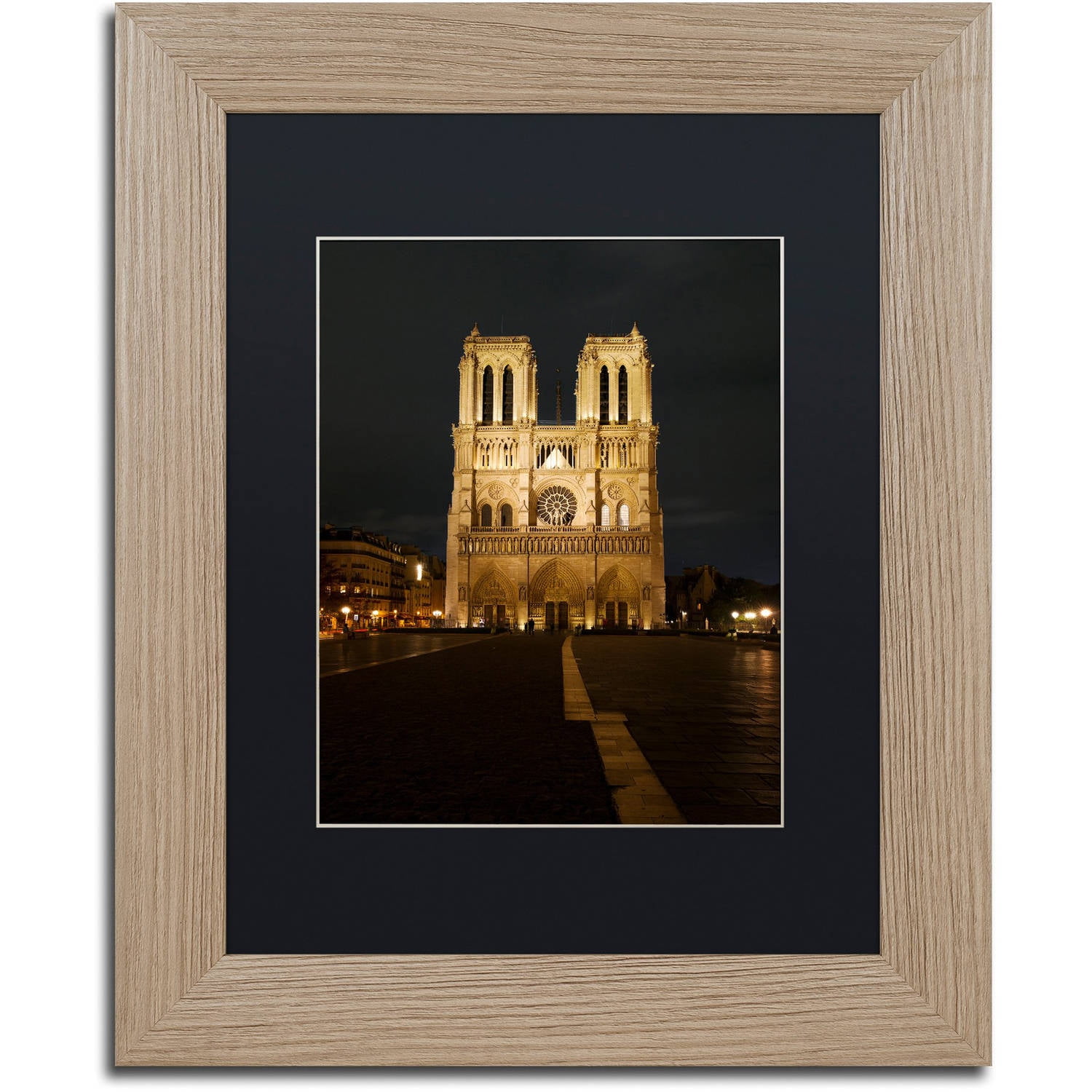 Trademark Fine Art "Notre-Dame de Paris" Canvas Art by Michael Blanchette Photography Black Matte, Birch Frame