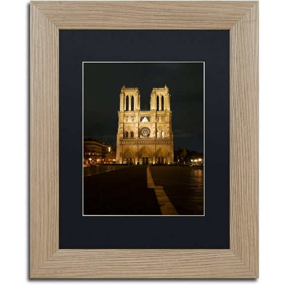 Trademark Fine Art "Notre-Dame de Paris" Canvas Art by Michael Blanchette Photography Black Matte, Birch Frame
