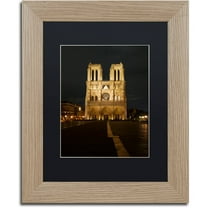 Trademark Fine Art "Notre-Dame de Paris" Canvas Art by Michael Blanchette Photography Black Matte, Birch Frame