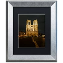 Trademark Fine Art "Notre-Dame de Paris" Canvas Art by Michael Blanchette Photography Black Matte, Silver Frame