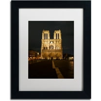 Trademark Fine Art "Notre-Dame de Paris" Canvas Art by Michael Blanchette Photography White Matte, Black Frame