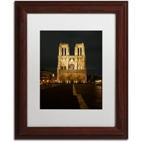 Trademark Fine Art "Notre-Dame de Paris" Canvas Art by Michael Blanchette Photography White Matte, Wood Frame