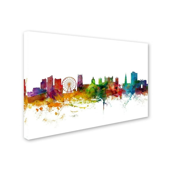 Trademark Fine Art "Nottingham England Skyline II" Canvas Art by Michael Tompsett