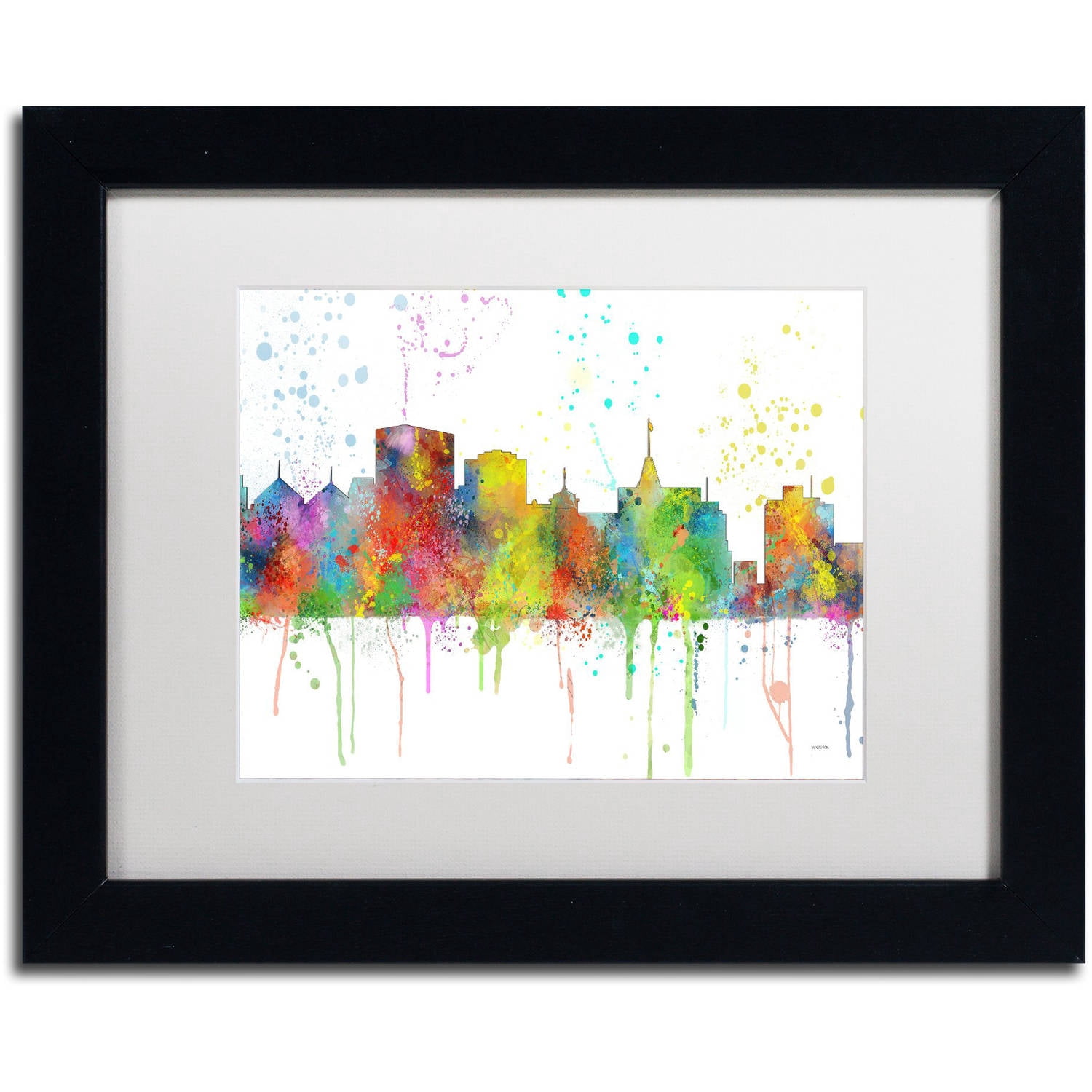 Trademark Fine Art "Oakland California Skyline Mclr-1" Canvas Art by Marlene Watson, White Matte, Black Frame