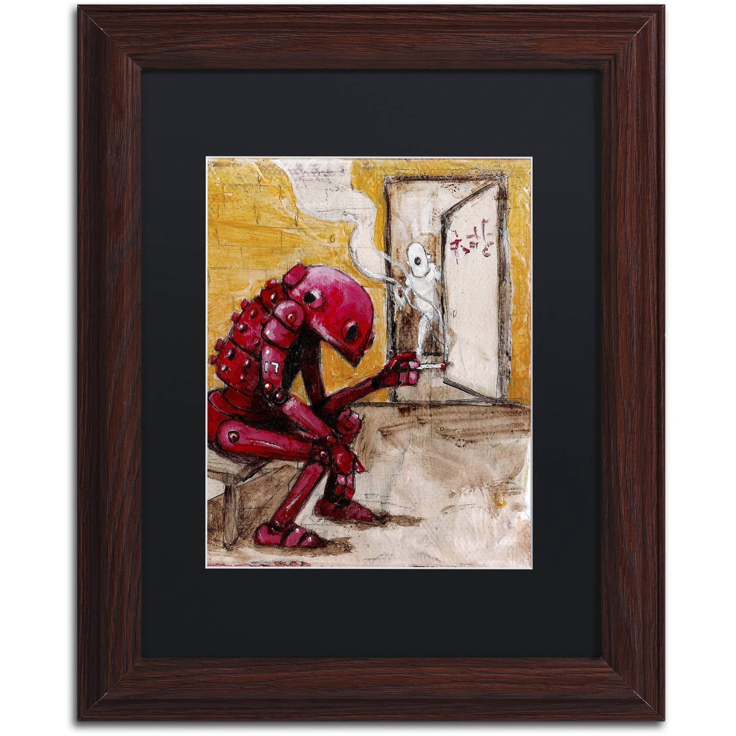 Trademark Fine Art 'Obsolete' Canvas Art by Craig Snodgrass, Black Matte, Wood Frame