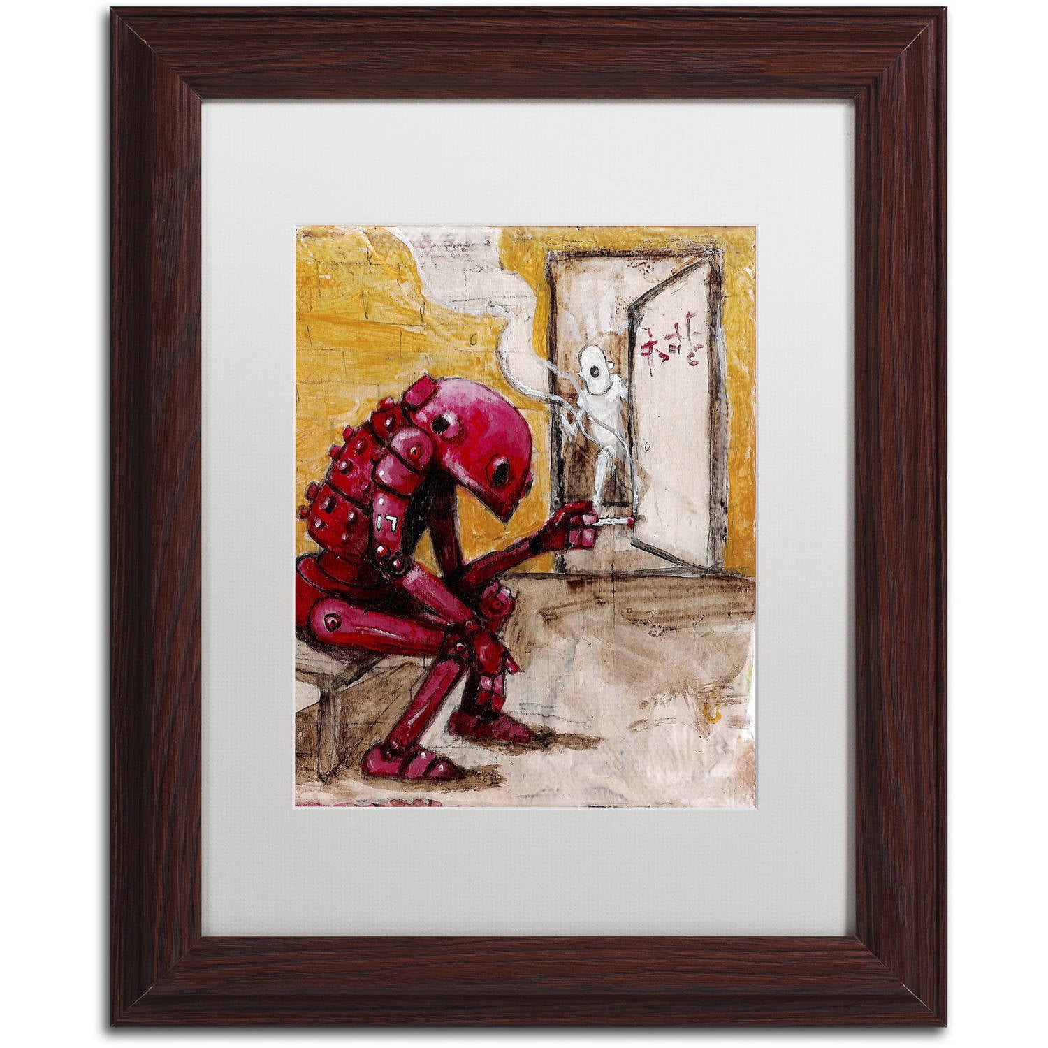 Trademark Fine Art 'Obsolete' Canvas Art by Craig Snodgrass, White Matte, Wood Frame