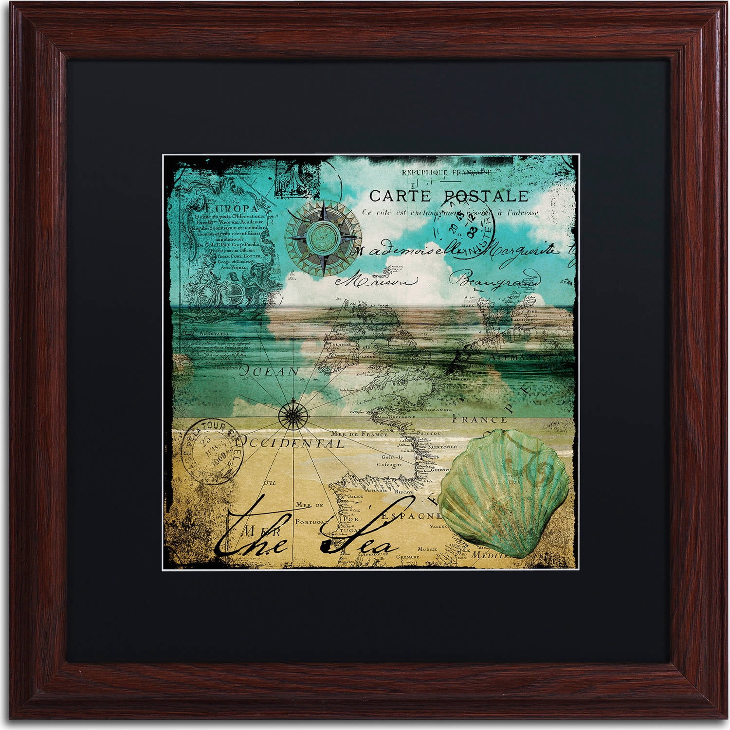 Trademark Fine Art "Ocean Clouds II" Canvas Art by Color Bakery, Black Matte, Wood Frame